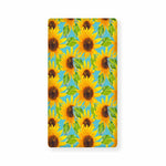 Blue Watercolor Sunflower Pattern Print Baby Crib Sheet