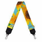 Blue Watercolor Sunflower Pattern Print Bag Strap