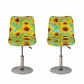 Blue Watercolor Sunflower Pattern Print Bar Stool Covers