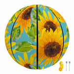 Blue Watercolor Sunflower Pattern Print Basketball