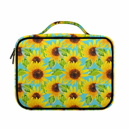 Blue Watercolor Sunflower Pattern Print Briefcase Bible Bag