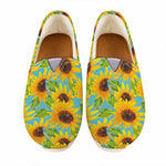 Blue Watercolor Sunflower Pattern Print Casual Shoes