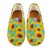 Blue Watercolor Sunflower Pattern Print Casual Shoes