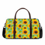 Blue Watercolor Sunflower Pattern Print Duffle Bag