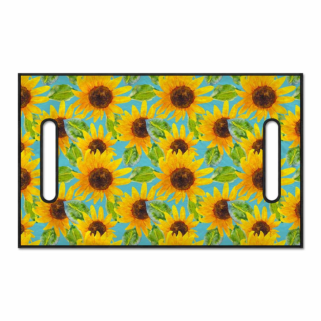 Blue Watercolor Sunflower Pattern Print Golf Cart Seat Cover
