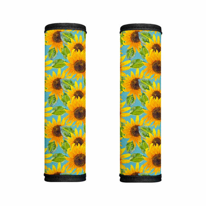 Blue Watercolor Sunflower Pattern Print Handle Covers