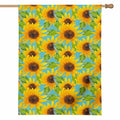 Blue Watercolor Sunflower Pattern Print House Flag