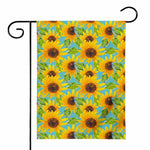 Blue Watercolor Sunflower Pattern Print House Flag