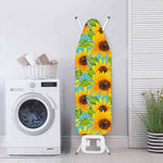 Blue Watercolor Sunflower Pattern Print Ironing Board Cover
