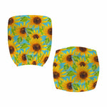 Blue Watercolor Sunflower Pattern Print Office Chair Cover