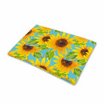 Blue Watercolor Sunflower Pattern Print Pet Cooling Mat Cover