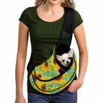Blue Watercolor Sunflower Pattern Print Pet Sling Carrier