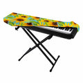 Blue Watercolor Sunflower Pattern Print Piano Keyboard Cover