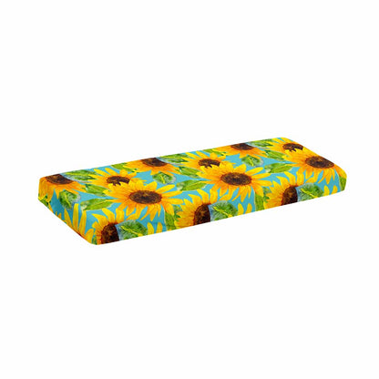 Blue Watercolor Sunflower Pattern Print Piano Keyboard Cover