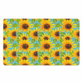 Blue Watercolor Sunflower Pattern Print Polyester Doormat