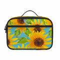 Blue Watercolor Sunflower Pattern Print Portable Lunch Bag