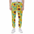 Blue Watercolor Sunflower Pattern Print Joggers
