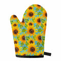 Blue Watercolor Sunflower Pattern Print Single Oven Mitt
