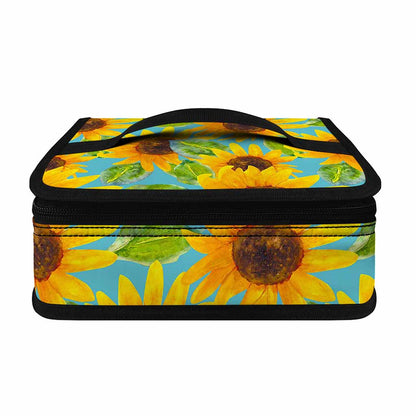 Blue Watercolor Sunflower Pattern Print Small Lunch Bag