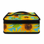 Blue Watercolor Sunflower Pattern Print Small Lunch Bag
