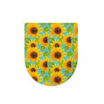 Blue Watercolor Sunflower Pattern Print Toilet Lid Cover