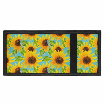 Blue Watercolor Sunflower Pattern Print Trifold Wallet