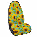 Blue Watercolor Sunflower Pattern Print Waterproof Car Seat Cover
