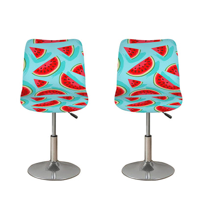 Blue Watermelon Pieces Pattern Print Bar Stool Covers