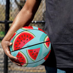 Blue Watermelon Pieces Pattern Print Basketball
