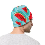 Blue Watermelon Pieces Pattern Print Beanie