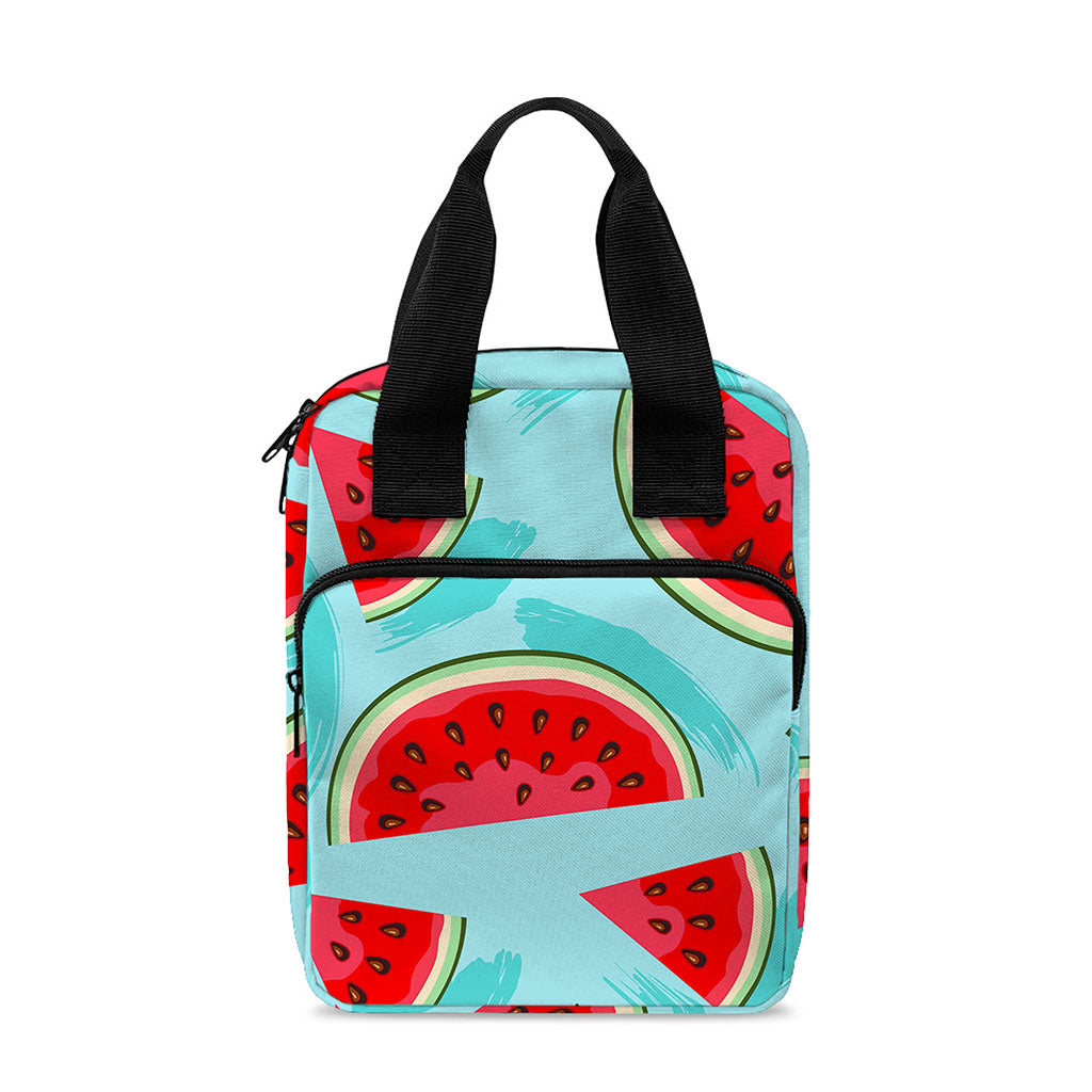 Blue Watermelon Pieces Pattern Print Bible Tote Bag