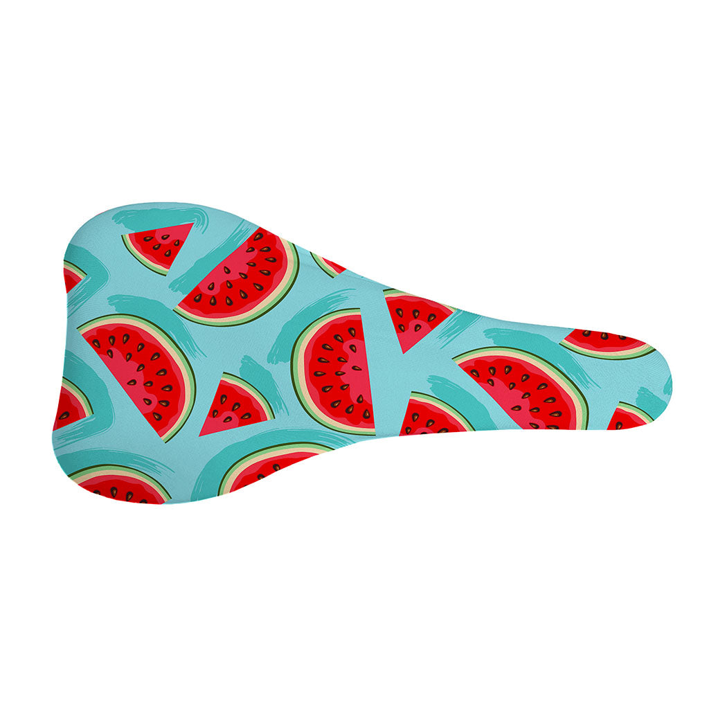 Blue Watermelon Pieces Pattern Print Bicycle Seat Cover