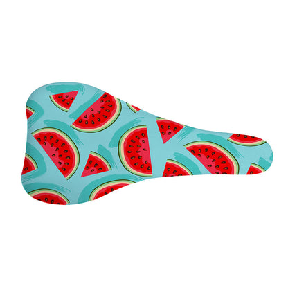 Blue Watermelon Pieces Pattern Print Bicycle Seat Cover