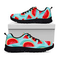 Blue Watermelon Pieces Pattern Print Black Running Shoes