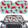 Blue Watermelon Pieces Pattern Print Car Windshield Sun Shade