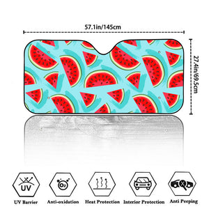 Blue Watermelon Pieces Pattern Print Car Windshield Sun Shade