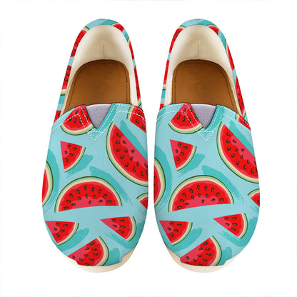 Blue Watermelon Pieces Pattern Print Casual Shoes