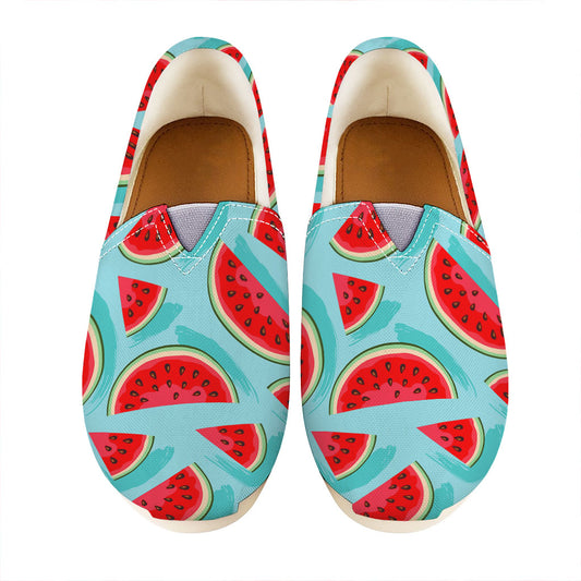 Blue Watermelon Pieces Pattern Print Casual Shoes