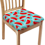 Blue Watermelon Pieces Pattern Print Chair Cushion Cover