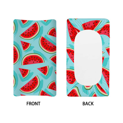 Blue Watermelon Pieces Pattern Print Changing Pad Cover