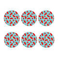Blue Watermelon Pieces Pattern Print Coaster Set