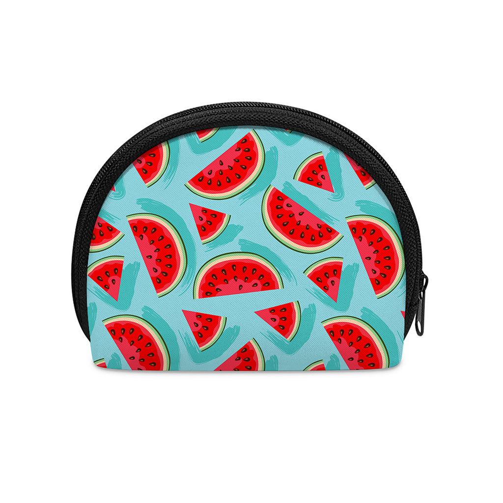 Blue Watermelon Pieces Pattern Print Coin Purse