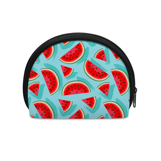 Blue Watermelon Pieces Pattern Print Coin Purse