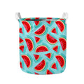 Blue Watermelon Pieces Pattern Print Collapsible Laundry Basket