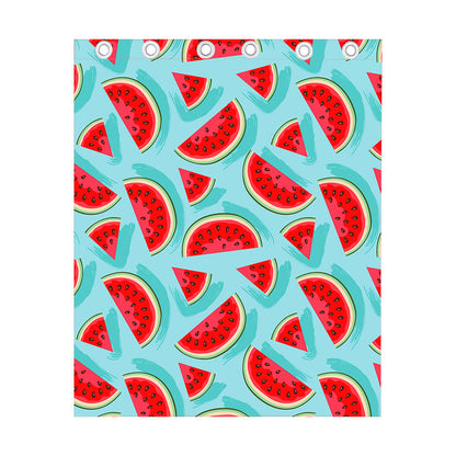 Blue Watermelon Pieces Pattern Print Curtain