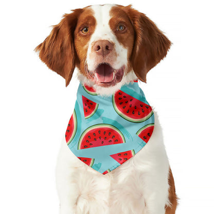 Blue Watermelon Pieces Pattern Print Dog Bandana