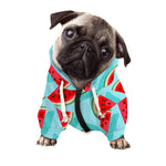 Blue Watermelon Pieces Pattern Print Dog Zip Up Hoodie