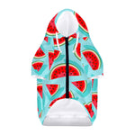 Blue Watermelon Pieces Pattern Print Dog Zip Up Hoodie
