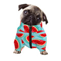 Blue Watermelon Pieces Pattern Print Dog Zip Up Jacket