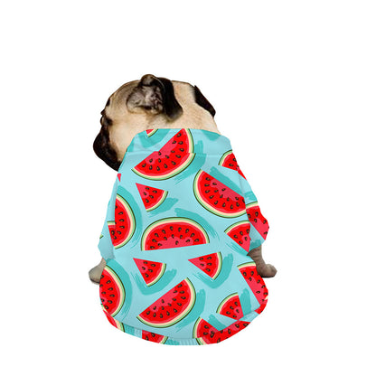 Blue Watermelon Pieces Pattern Print Dog Zip Up Jacket